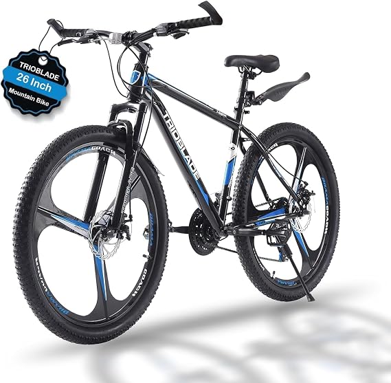 LSLIFE Mountain Bike 21 Speed Gearbox Disc Brake Fully Adjustable Suspension Aluminium Frame Locking Handle General Double Disc Brake for Men and Women