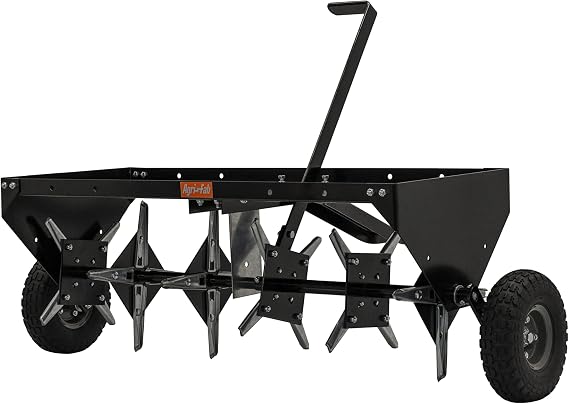 Agri-Fab 40 In Tow Behind Lawn Plug Aerator with 24 Galvanized Coring Knives and Universal Hitch