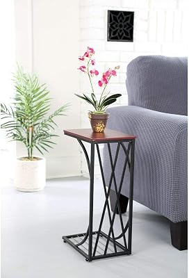 Sofa Table - C-Shaped Side Sofa End Table - Snack TV Tray Small Space Coffee Table Snack