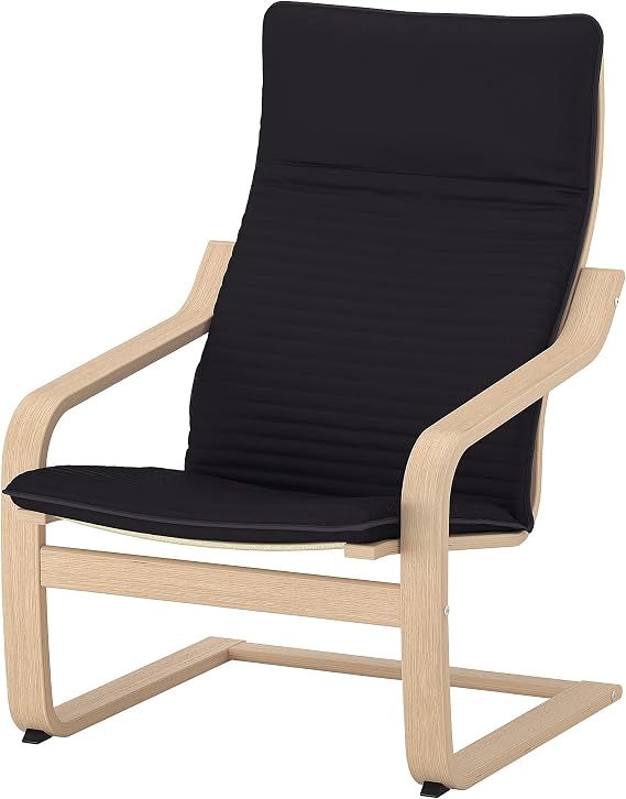 Ikea POANG armchair, white stained oak veneer/Knisa black