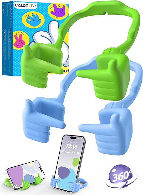 CALDEVER Phone Stand Holder for Desk Stocking Stuffers for Teenage Girls Boys (2, Macaron Blue/Avocado Green)