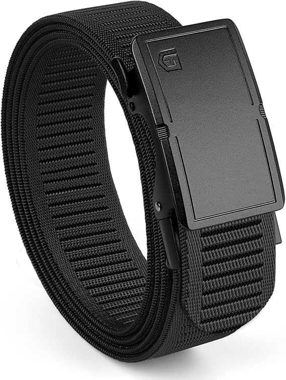 Tactical Belt Men, 1.5" Stretch Work Belt with Precision Tracking System & Quick-Release Automatic Buckle