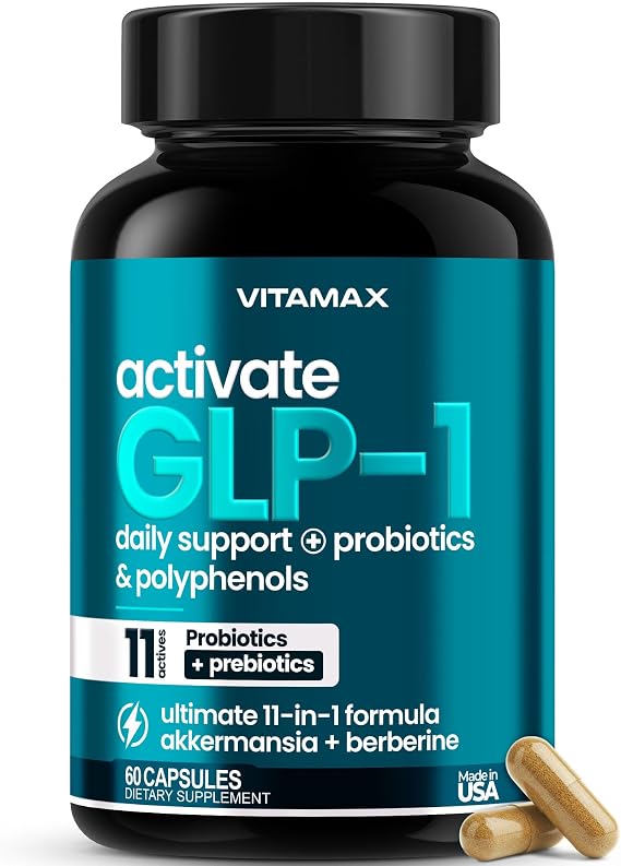 GLP-1 Support Supplement for Weight Management & Appetite Control for Men & Women With Akkermansia, Berberine, Inulin, EGCG, Probiotics & Polyphenols for Gut Health, Digestion, Hunger & Cravings