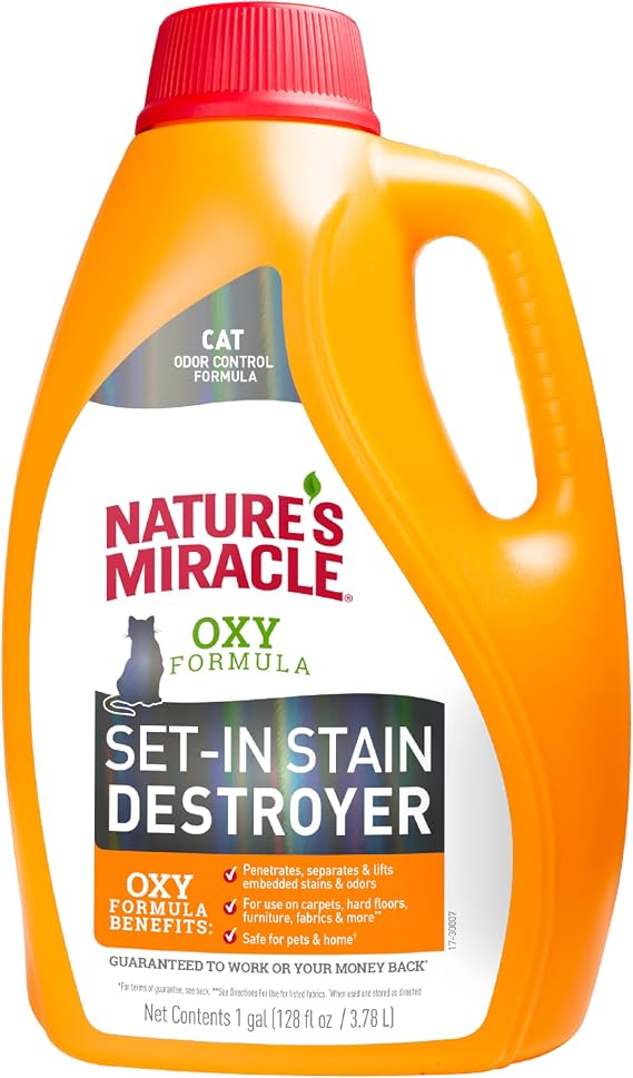 Nature's Miracle Oxy Set-In Stain Destroyer, Cat Odor Control, 1 gal
