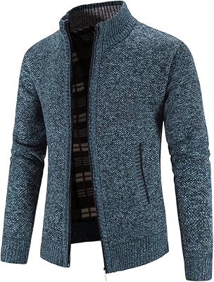 Mens Cardigan Sweater Full Zip Cable Knitted Long Sleeve Shawl Collar Slim Fit Sweaters Workout Knit Cardigans