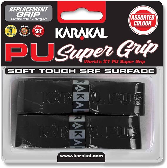 Karakal PU Supergrip Replacement Racquet Grip Tennis/Badminton/Squash 2 x Grips