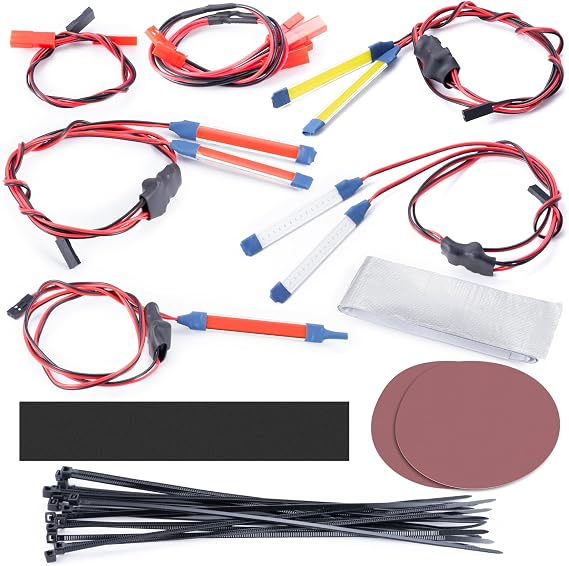 RC Car Complete Full Body LED Light Set Front & Rear Headlight Taillight Roof Light Kit Compatible with 1/7 ARRMA Mojave 6S EXB RC Upgrade/Replacement Parts