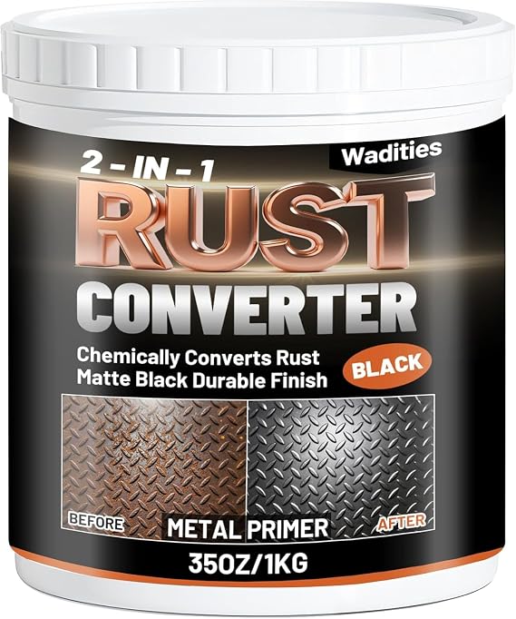 2-in-1 Rust Converter & Metal Primer, 35oz Black Metal Rust Inhibitor Paint