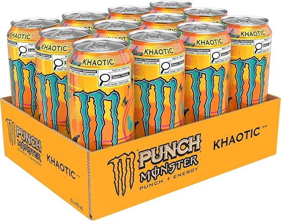 Monster Energy Khaotic Punch Energy Drink, 473 mL Cans, 12 Pack