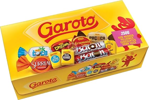 Garoto Brazilian Assorted Bonbons Box 6 Oz - 220g (Candies Inside Varies)