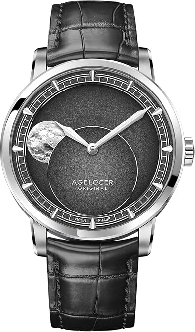 AGELOCER Men's Watch New Automatic Mechanical,29.51-Day Precision Moon Phase Module Dial,Sapphire Glass,80-Hour Power Reserve,Luminous,Business Watches for Man,Dress Luxury Gift for Men