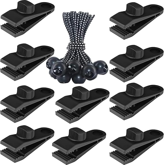 Tarp Clips Heavy Duty Lock Grip, 20 Pack Tarp Clamps Heavy Duty, Shark Tent Fasteners Clips Holder, Pool Awning Cover Bungee Cord Clip, Car Cover Clamp