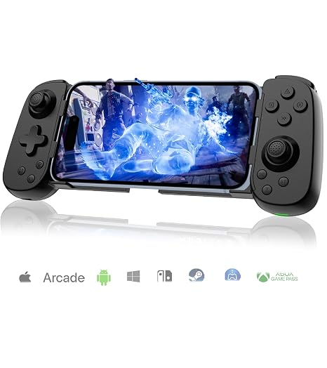 Crotrain Wireless Gamepad Controller for iPhone 17/16/15/14/iPad/iOS/Galaxy S25/24/23/Android/Tablet, Phone Game Controller for Xbox Cloud Gaming/PS Remote Play/Call of Duty Mobile/Genshin/Roblox/Diablo