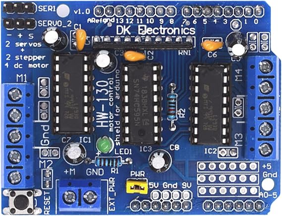 Eagles L293D DC Motor Drive, 1 PC Motor Control Shield Module Stepper Motor Drive Shield Expansion Board Compatible with Arduino, Diecimila, Duemilanove, Arduino UNO, Mega 2560