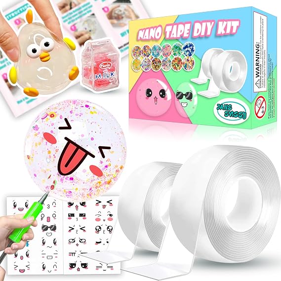 Nano Tape Bubble Kit, Toys for Girls, DIY Craft Kit, Cool Stuff for Girls, Cute Stuff, Cool Things for Kids, Boys,Gift for 4, 5, 6, 7, 8, 9, 10, 11, 12 Years Old Kids, 2PCS (2"&1.2")