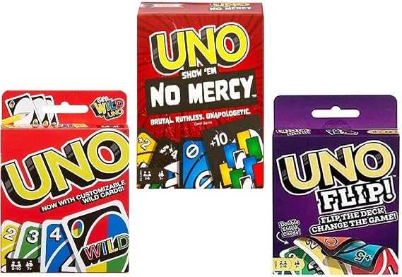 Mattel Uno No Mercy Uno Flip Card Game Combo Pack of 3
