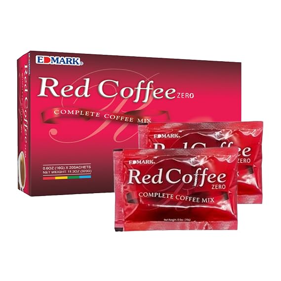 EDMARK ZERO Sugar Red Coffee | Ganoderma Extract | 20 Sachets