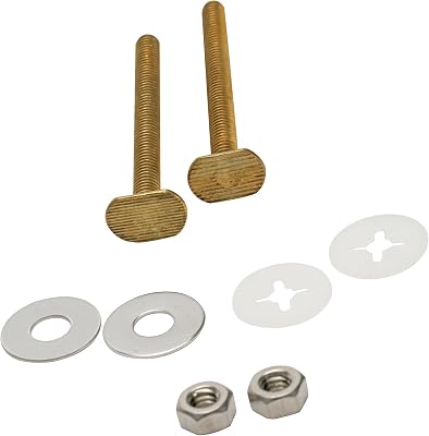 Fluidmaster 7111 Universal 3-Inch Bowl to Floor Bolts, Includes 2 Brass Bolts