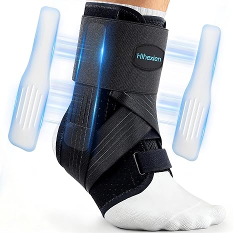 Ankle Brace for Sprained Ankle, 2 Removable Splints, Figure 8 Strap