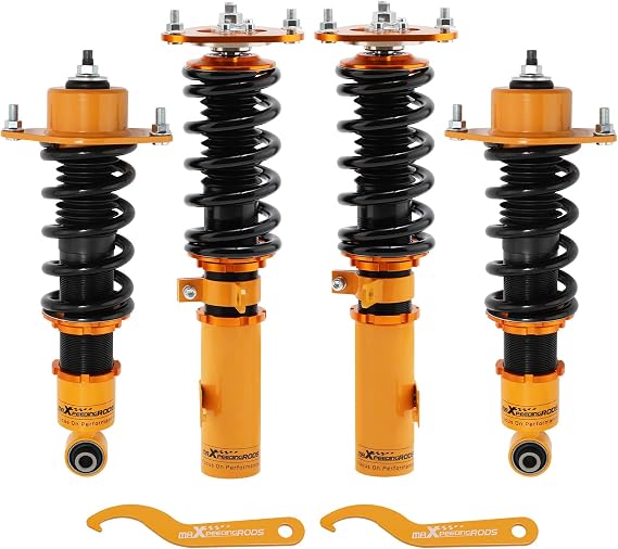 Coilovers Adjustable Height for Toyota Celica 2000-2006 GT GTS ZZT230 ZZT231 1.8 VVT-i/1.8 VVTL-i 190/T-Sport 2000-2004, Amortiguador Lowering Kits by 1-3, Gold Amortiguador Spring Preload 7-10mm