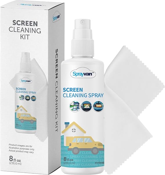 Screen Cleaner Spray, Streak-Free, 8 fl oz, with Cloth