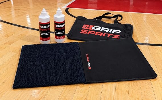 Basketball Courtside Shoe Traction Mat - Sticky Pad Alternative - Non-Slip Sneaker Board - Traction Pad with 64 Games & Practices of Solution & Tote Carrying Bag