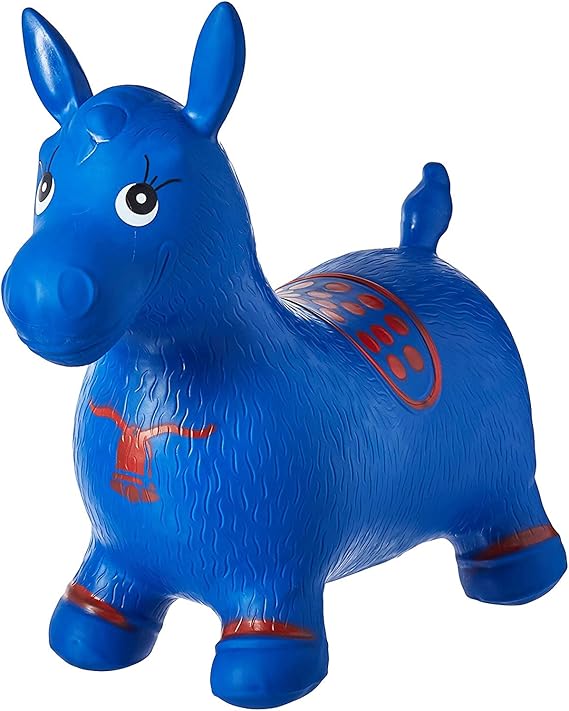 AppleRound Inflatable Ride-on Bouncy Animal Hopper Horse, Cow or Unicorn Kids Space Hopper Bouncer with Hand Pump Jumping Toy for Indoor/Outdoor Play
