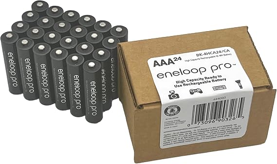 Eneloop Panasonic BK-4HCA24/CA pro AAA High-Capacity Ni-MH Pre-Charged Rechargeable Batteries, 24-Battery Pack