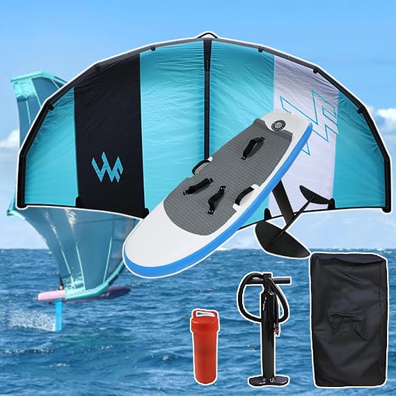 Inflatable Surfing Wing & Hydrofoil Surfboard, Kitesurfing Set, Lightweight Handheld Inflatable Surf Wing Foil Surfboard, Hydrofoil Surfboard Set with Surfing Wing