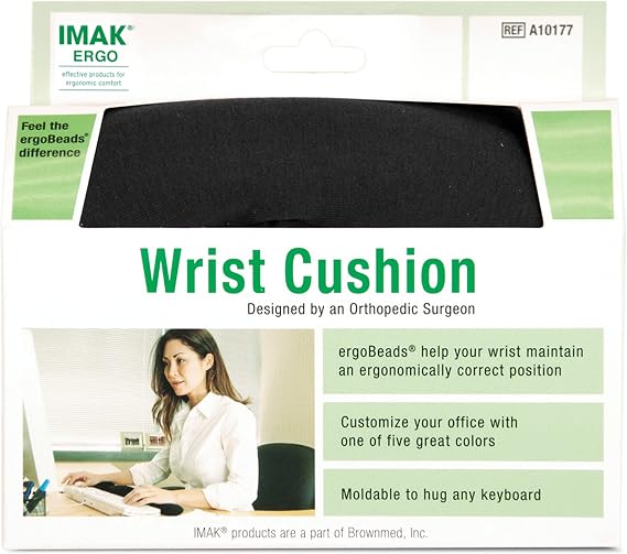 Brownmed - IMAK Ergo Wrist Cushion for Keyboard - Wrist Rest for Computer Keyboard - Comfortable Keyboard Wrist Pad - Ergonomic Wrist Support for Working, Gaming & More at Desk