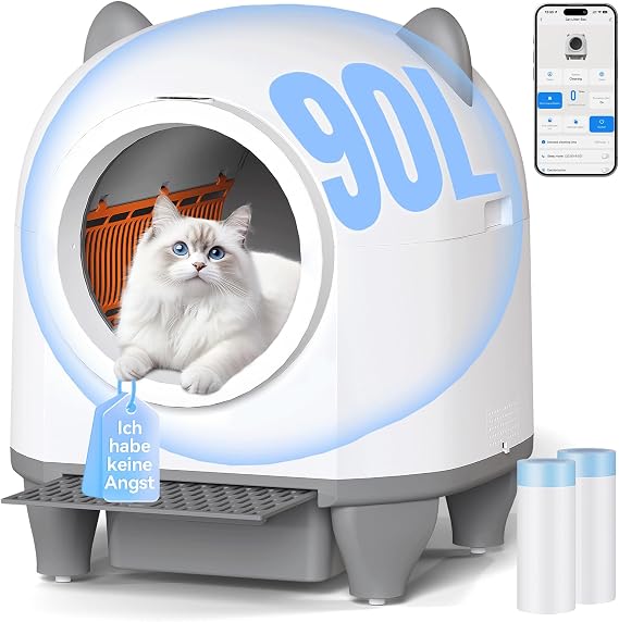 Devoko 90L Automatic Cat Litter Tray, Odour Control, Safety Protection