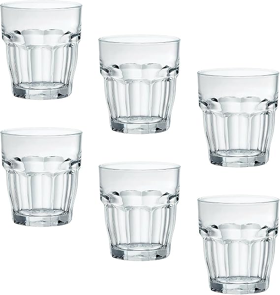 Bormioli Rocco Rock Bar Stackable Rocks Glasses, Set of 6, 9 1/4oz.