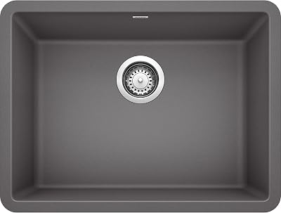 BLANCO 522412 Precis 24 Single Bowl-Cinder Sink, 23.44 L X 17.75 W for 27 Cabinet