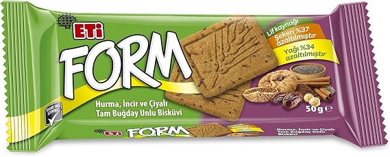 Eti Form Date Fig and Çiyalı Biscuit 50 g x 24 Pieces