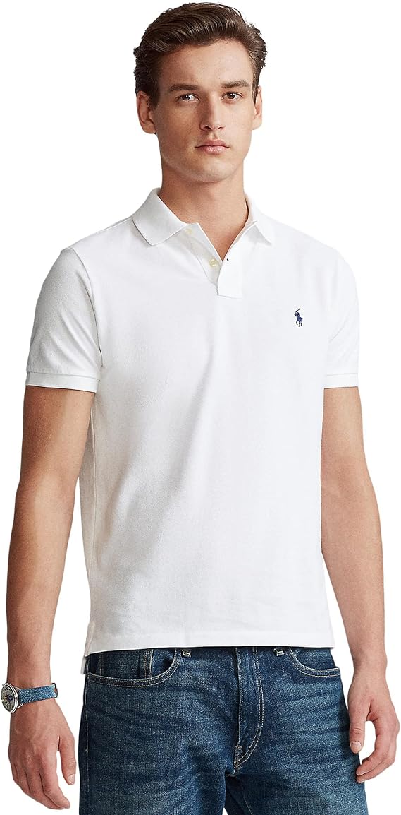 POLO RALPH LAUREN Custom Slim Fit Mesh Polo White LG