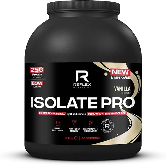 Reflex Isolate Pro, Whey Isolate Protein Powder, Vanilla, 1.8kg