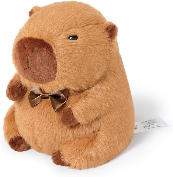 Ditucu Original Capybara Microwavable Weighted Stuffed Animal 2 Lbs Heated Capibara Plush for Warmth Comfort Period Cramps Pain Plushies Toys Gifts for Kids Dark Brown 9 inch