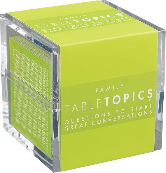 TableTopics Family Conversation Cards for Kids & Parents with 135 Questions for Fun & Connection at Dinnertime, Game Night, Classrooms