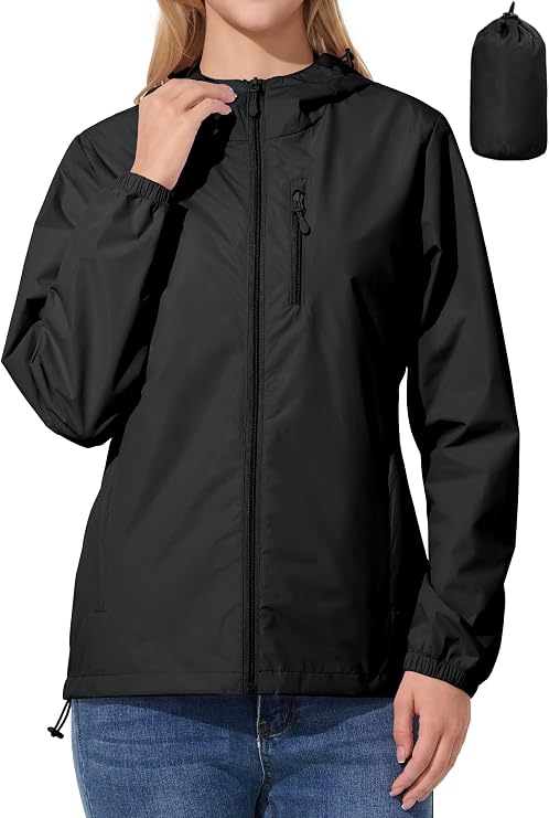 UIQUR Womens Cycling Jacket Waterproof Rain Jacket | Lightweight Packable Windbreaker For Hiking, Cycling, Running, Fishing ,Golf,Rainy-day work
