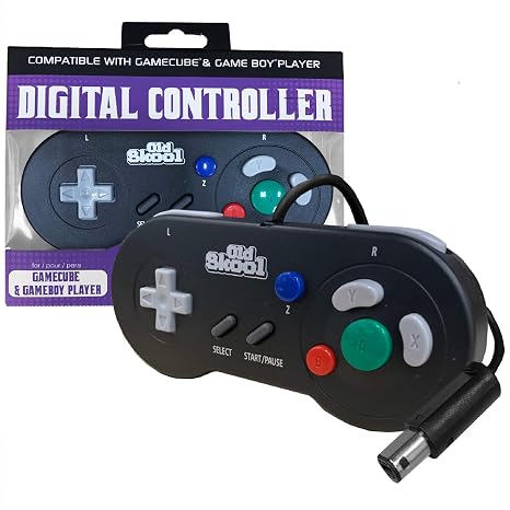 Old Skool DIGITAL CONTROLLER COMPATIBLE WITH GAMECUBE & GAMEBOY PLAYER -,Black