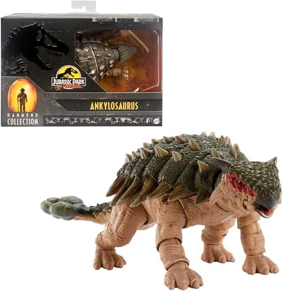 Mattel Jurassic World Mattel Jurassic Park III Hammond Collection Ankylosaurus, Authentic Dinosaur Action Figure with Deluxe Articulation