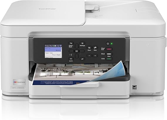 Brother INKvestment 1365 Wireless Color Inkjet All-in-One Printer with Automatic Duplex Printing and 1.8 Color Display | Includes Refresh Subscription Trial(1) (MFC-J1365DW)