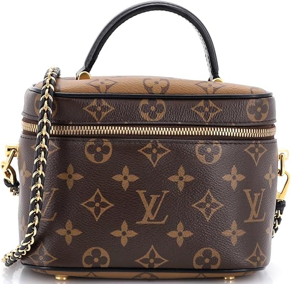 Pre-Loved Vanity Handbag Reverse Monogram Canvas PM, Brown