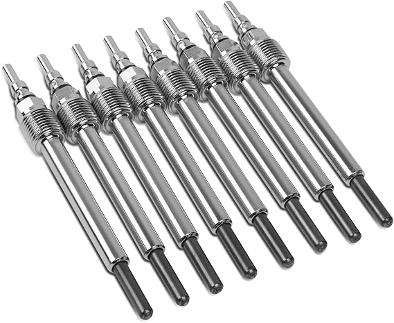 DNA MOTORING Set of 8 Glow Plugs Compatible with 04-10 E350/E450, 04-05 Excursion, 04-07 F250F350/F450/F550 Super Duty V8 Diesel / 6.0L Turbo Diesel Models, 8Pcs OE Style Glow Plug, ZTL-H-0007