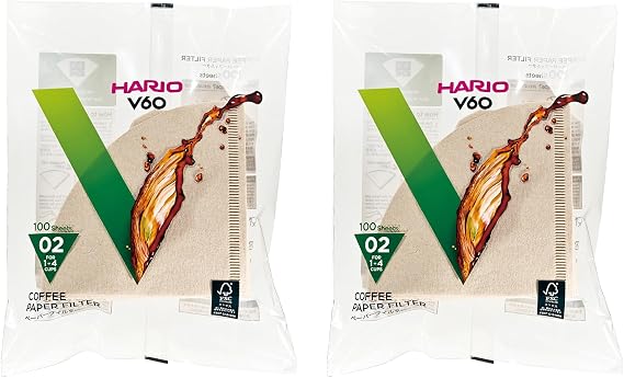 HARIO VCF-02-100M Paper Filter for V60, 06.6 ft (02 m), For 1-4 Cups, 200 Sheets