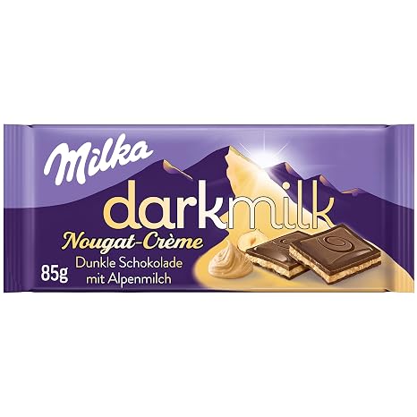 Milka Darkmilk Nougat Crème Dark Chocolate with Alpine Milk 85 g