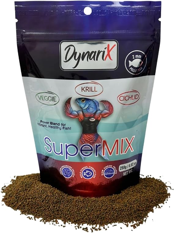 Northfin DynariX SuperMIX Fish Food 2mm Sinking Pellets (Krill-Cichlid-Veggie) High-Protein for Cichlids, Oscars, Angelfish & More