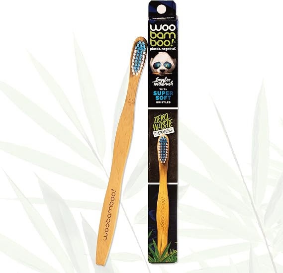 Woobamboo! Bamboo Toothbrush - Adult - Super Soft, BPA Free Nylon Bristles, Eco-Friendly, Biodegradable, Compostable, Vegan (Pack of 1)