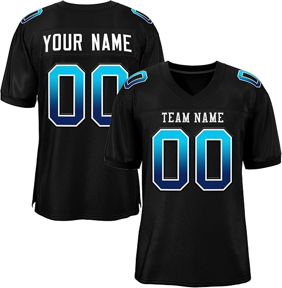 Custom Football Jersey for Men/Women/Youth,Mesh Athletic Football Shirts Personalize Stitched Team Name Number