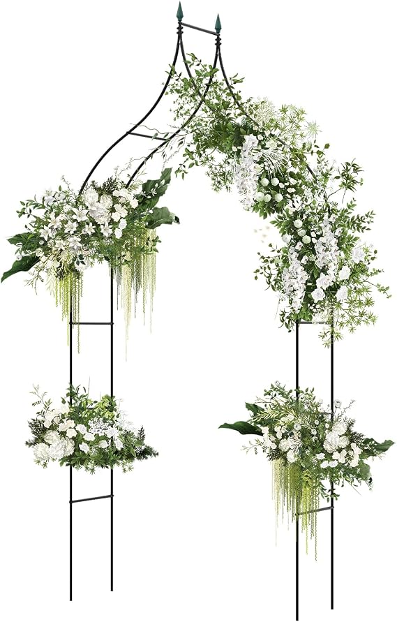 Giantex Metal Garden Arch Trellis, 9.5 FT Wedding Arbor for Ceremony
